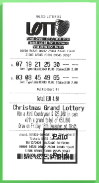 Lotto Quaterno winning ticket Lotto Quaterno winning ticket